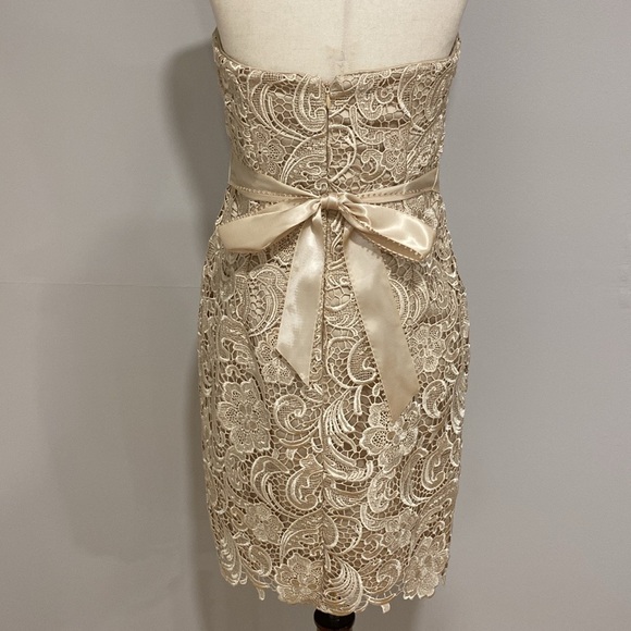 Adrianna Papell Strapless Lace Sheath Dress - Picture 7 of 9